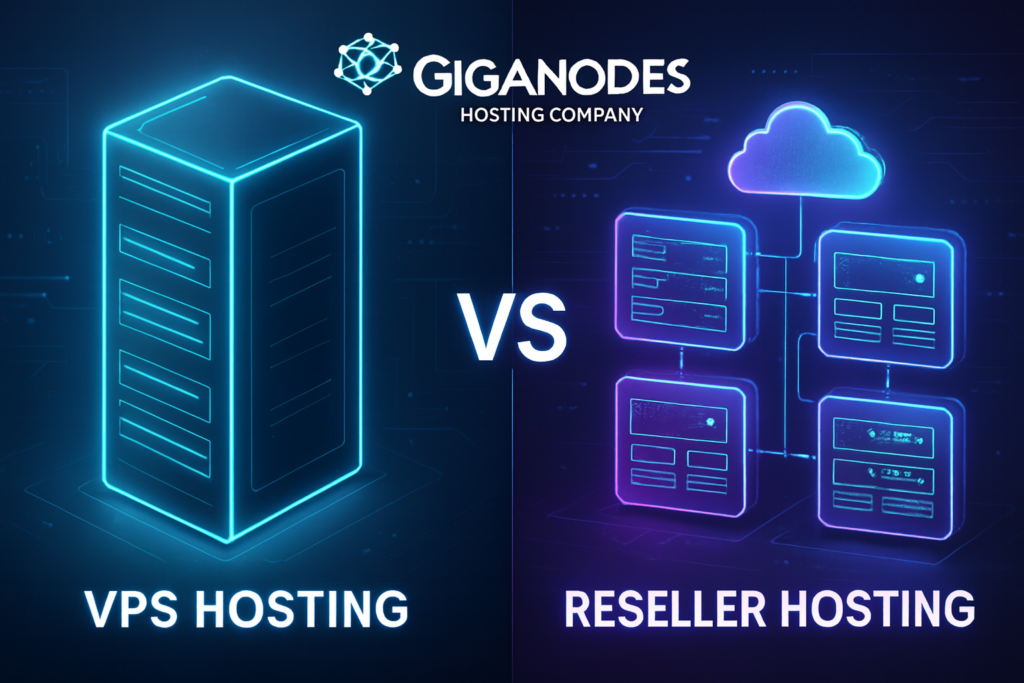 VPS Hosting vs Reseller Hosting for Giganodes illustrated