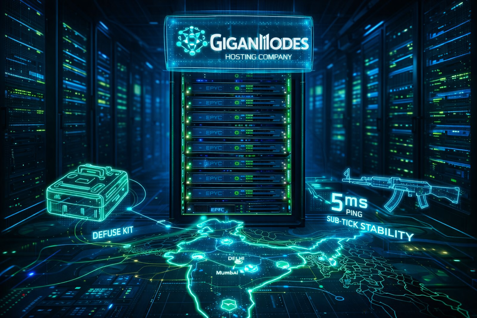 Best CS:GO & CS2 Server Hosting in India (2026) High-performance CS2 and CSGO server hosting India featuring AMD EPYC hardware in a Delhi data center.