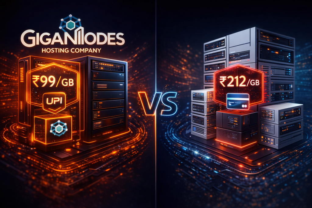 GigaNodes vs SparkedHost Minecraft hosting India price and UPI payment comparison 2026